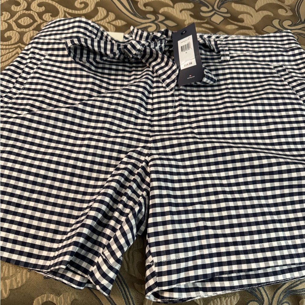 Tommy Hilfiger Black and White Gingham Shorts